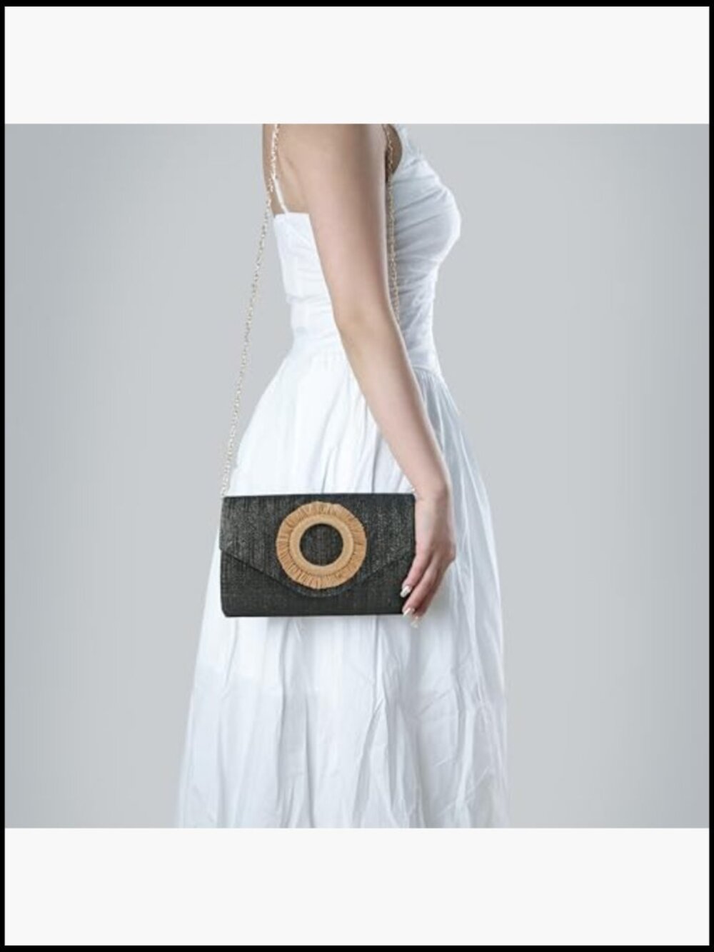 Straw Clutch Purse Women Summer Beach Bag Envelope Evening Handbag Formal Party - Picture 3 of 7